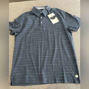 NWT Men's Desert Dunes Navy Striped Polo Shirt